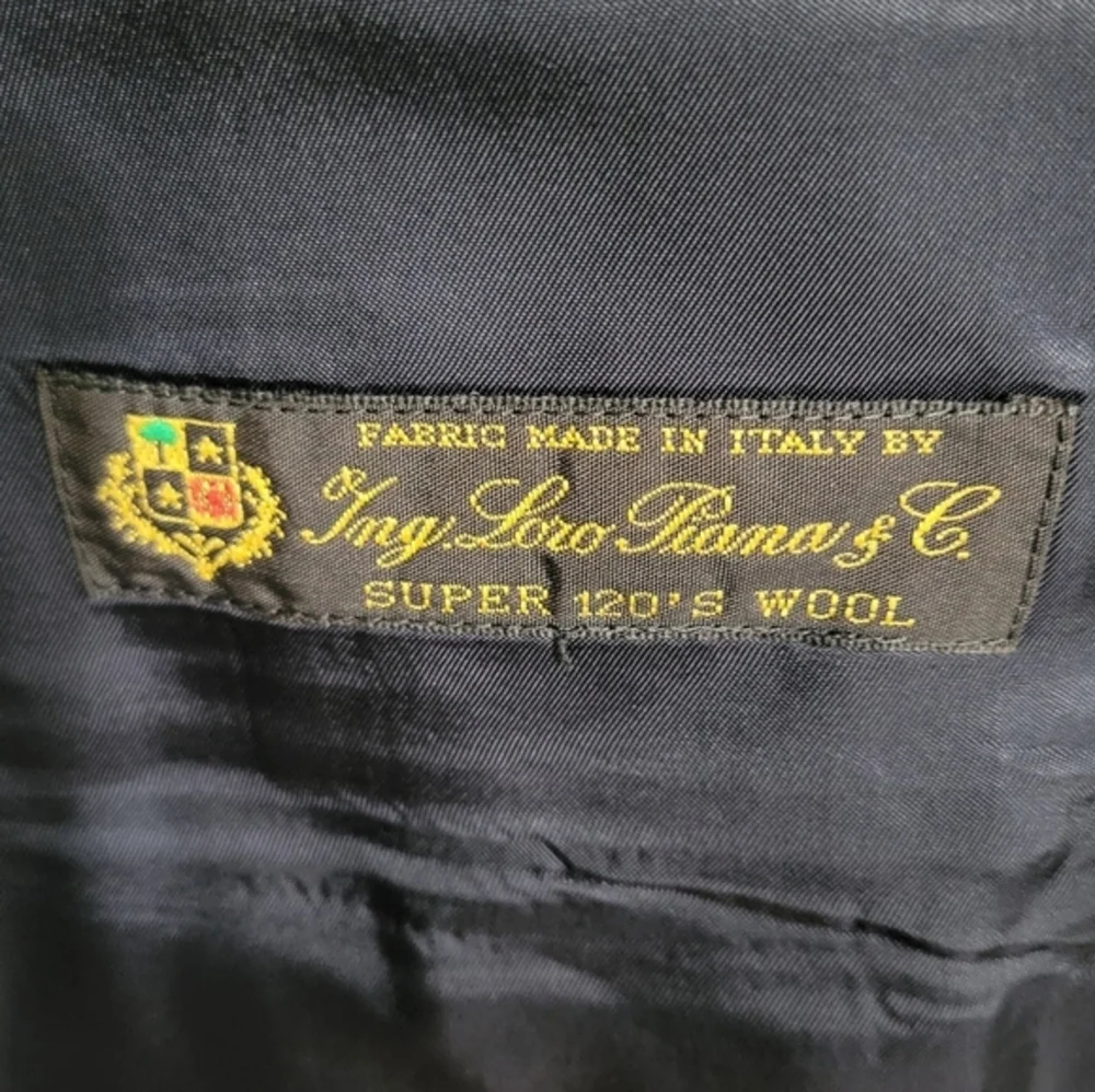 J. Crew Ludlow Slim-Fit Loro Piana Wool Black Pinstripe Men's Suit Jacket Office